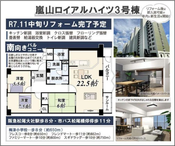 嵐山ロイアルハイツ３号棟の間取り