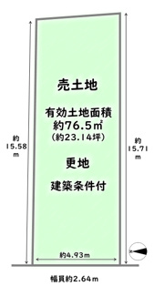 【土地図】 | 中京区壬生松原町　建築条件付 | 建築条件なし土地の場合：3599万円
