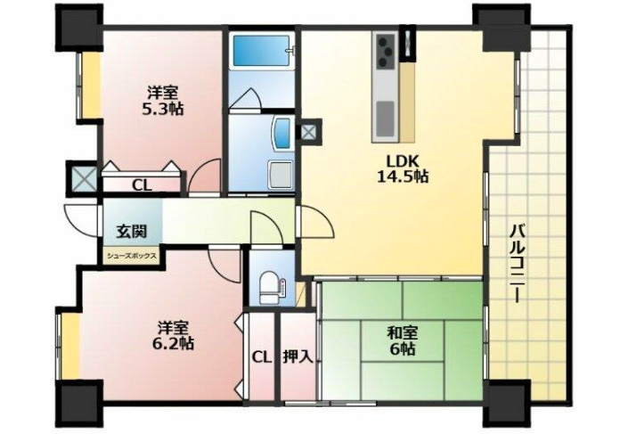 コンツェルトスクエア空港通り(JS）の間取り