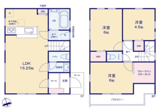 【間取り】 | 調布市深大寺北町６丁目　２号棟　仲介手数料無料 | ３LDK＋WIC
