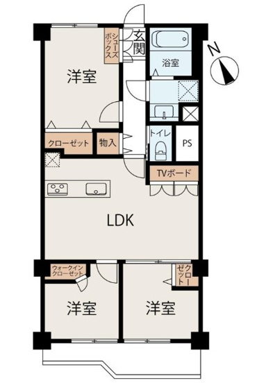 【間取り】 | 池袋第２ヒルハイム | 南向きのお部屋です！陽当たり・通風良好です！