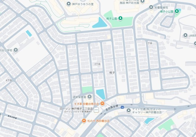 神戸市北区鳴子　第3期　新築一戸建ての地図