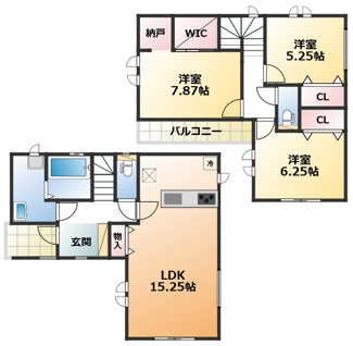 【間取り】 | ハートフルタウン東武江曽島駅1期　A号棟 | 南向きで陽当たりの良い間取りです