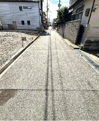 尼崎市塚口町　売土地の前面道路含む現地写真