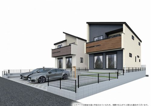 【外観】 | 【仲介手数料０円】藤沢市用田　新築一戸建て　全2棟 | 外観パース　藤沢市用田　新築一戸建て　全2棟
