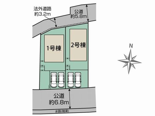 【区画図】 | 【仲介手数料０円】藤沢市用田　新築一戸建て　全2棟 | 藤沢市用田　新築一戸建て　全2棟