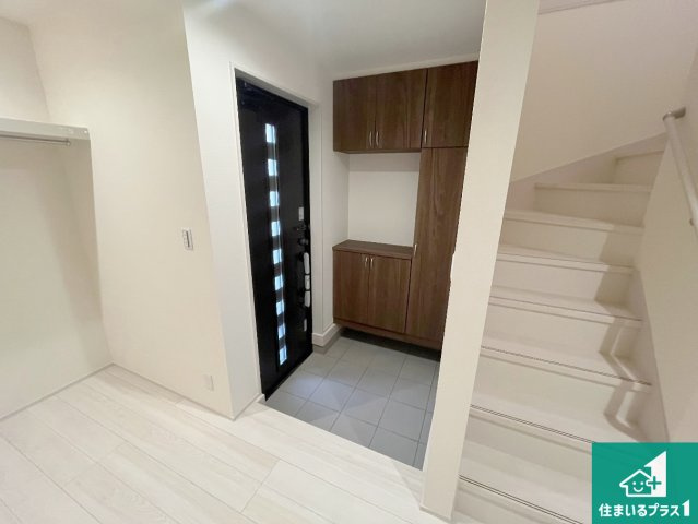 加古川市加古川町北在家　第4期　新築一戸建ての外観|周辺は落ち着いた街並みの住宅地！子育てがしやすい住環境です！まだ未完成ですが、現地でしかわからない事もございます。是非一度ご覧ください。