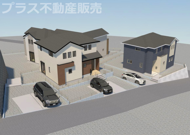 【外観】 | 糟屋郡宇美町障子岳3丁目1期　1号棟（全4棟）【仲介手数料無料・0円】 | 現地写真。プラス不動産販売なら、現場の全ての棟をまとめてご見学頂けます。