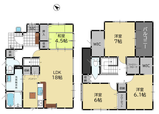 【間取り】 | 糟屋郡宇美町障子岳3丁目1期　3号棟（全4棟）【仲介手数料無料・0円】 | 平日、土日祝日もお好きな日時にご見学可能です。お気軽にお問合せ下さい。