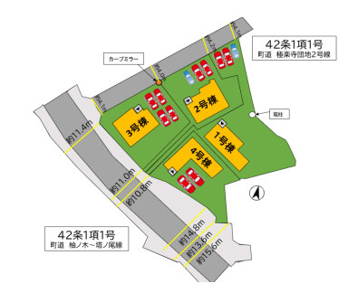 【区画図】 | 糟屋郡宇美町障子岳3丁目1期　3号棟（全4棟）【仲介手数料無料・0円】 | 区画図です。3号棟