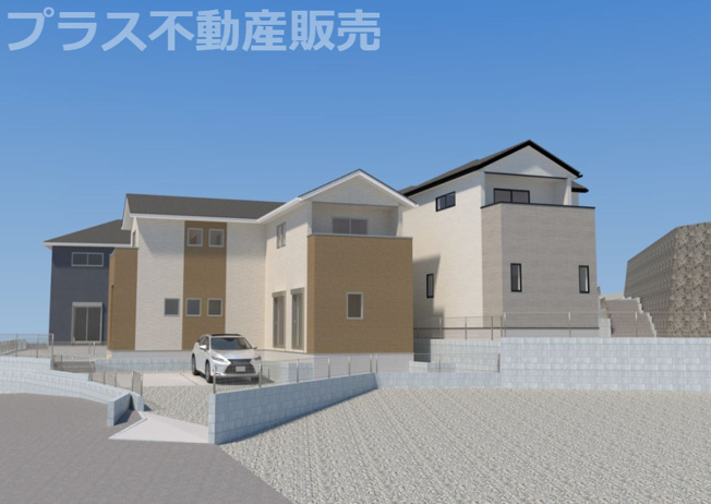 【外観】 | 糟屋郡宇美町障子岳3丁目1期　4号棟（全4棟）【仲介手数料無料・0円】 | 現地写真。プラス不動産販売なら、現場の全ての棟をまとめてご見学頂けます。