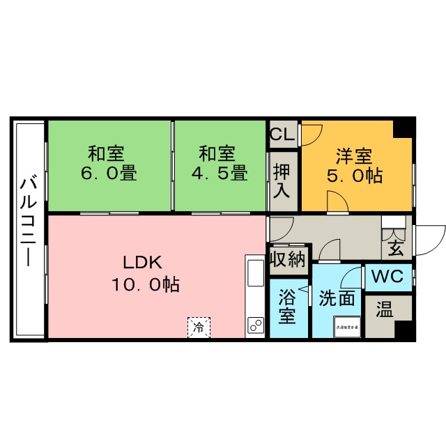久留米市南１丁目の賃貸マンションの間取り
