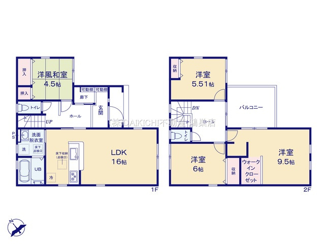 【間取り】 | 北本市下石戸下　LiveleGarden.S　新築戸建　全4棟　2号棟