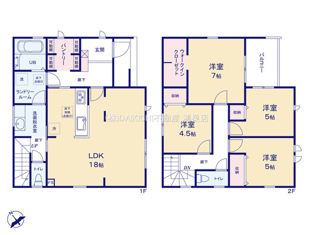 【間取り】 | 北本市下石戸下　LiveleGarden.S　新築戸建　全4棟　3号棟