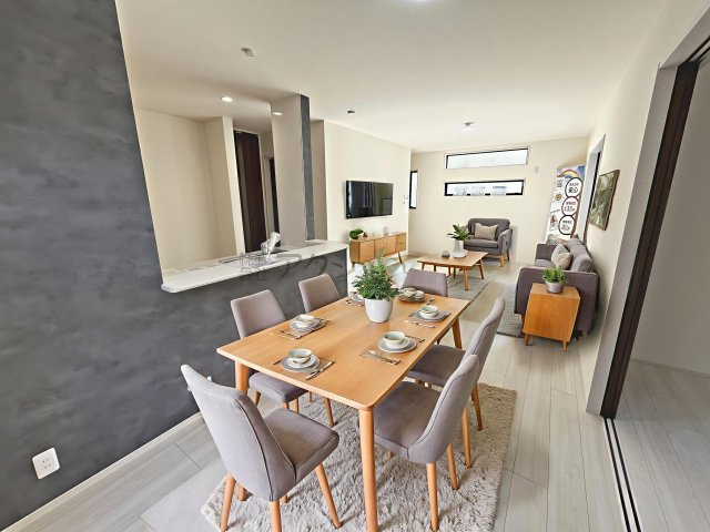 所沢市東狭山ケ丘1丁目・全1棟　新築一戸建　～駅徒歩3分～の居間・リビング|（家具はCG画像での表示になります）