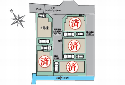 【区画図】 | 【仲介手数料０円】茅ヶ崎市円蔵2期　新築一戸建て　5号棟　全5棟 | 茅ヶ崎市円蔵2期　新築一戸建て　全5棟
