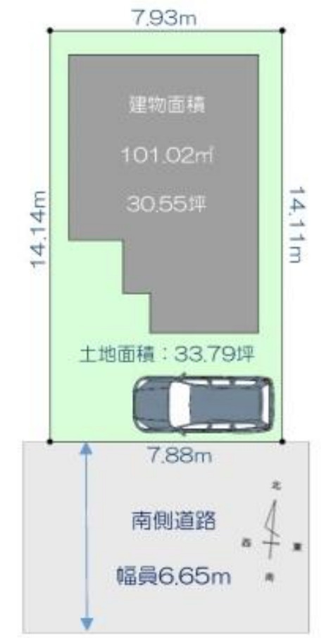 横浜市緑区中山6丁目 中古戸建て【仲介手数料無料】の区画図
