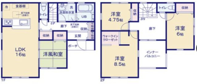 【間取り】 | 久喜佐間　LiveleGarden.S　新築戸建　全2棟　1号棟 | 1号棟