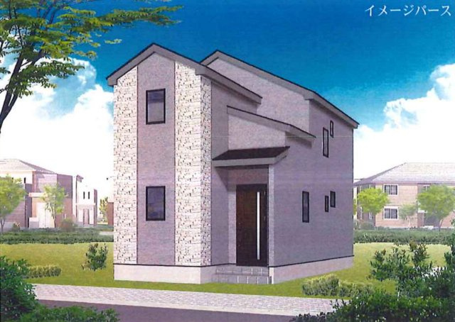 横浜市旭区本宿町 新築戸建て【仲介手数料無料】カースペース2台の外観パース