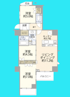 【間取り】 | アトラス国領サウスタワーＨ棟 | アトラス国領サウスタワーＨ棟