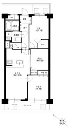 落合パークファミリアの間取り|3LDK