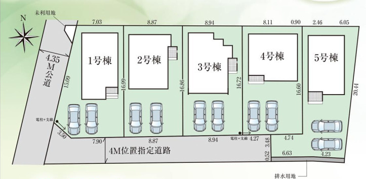 いわき市錦町花ノ井3期　新築戸建の区画図
