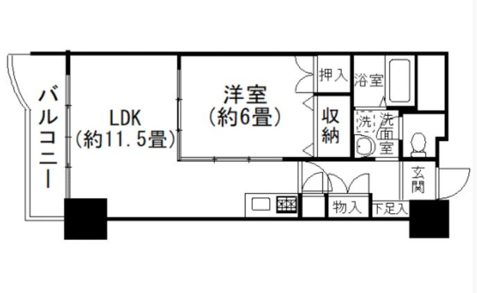 中銀ライフケア熱海伊豆山16号館の間取り