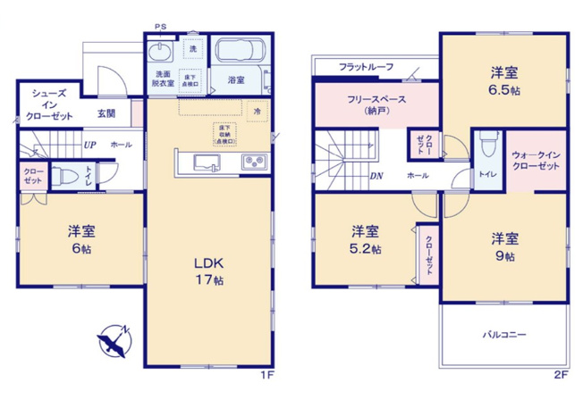 【間取り】 | Zut PLUS＋比企郡嵐山町15期(嵐山町大字川島)　新築住宅 | ≪1号棟≫