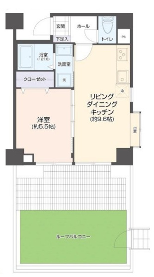 【間取り】 | コスモ赤羽 | 約３０㎡のルーフバルコニーがあります！南東向きなので陽当たり・通風良好です！