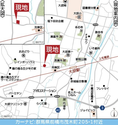 前橋市茂木町第５　２号棟(全２棟)　クレイドルガーデン　新築建売分譲の地図