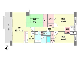 阪急日生ニュータウン花咲く丘の街Ｂ棟の間取り