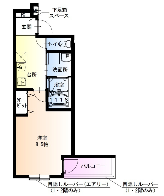 フジパレス今津中ウエストの間取り