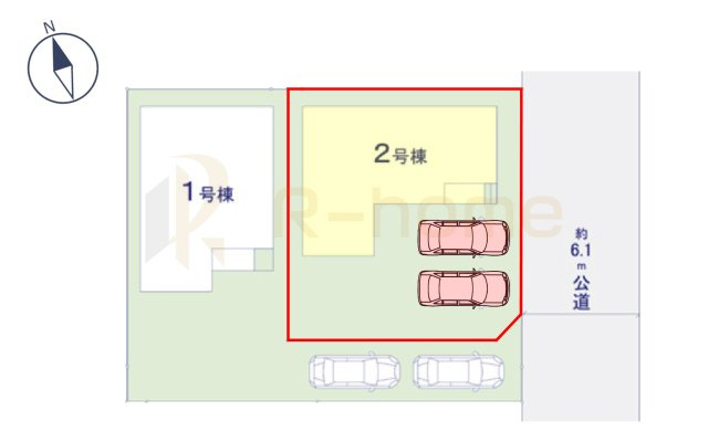 取手市戸頭16期　新築戸建て　2号棟の区画図|大きなお買い物だからこそ、メリット・デメリットを伝えさせて頂きます。
R-homeにお任せください♪