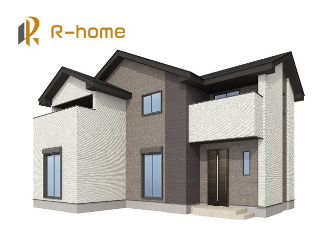 取手市戸頭16期　新築戸建て　2号棟の外観パース|2026年1月完成予定！近隣の同仕様完成物件をご見学いただけます♪