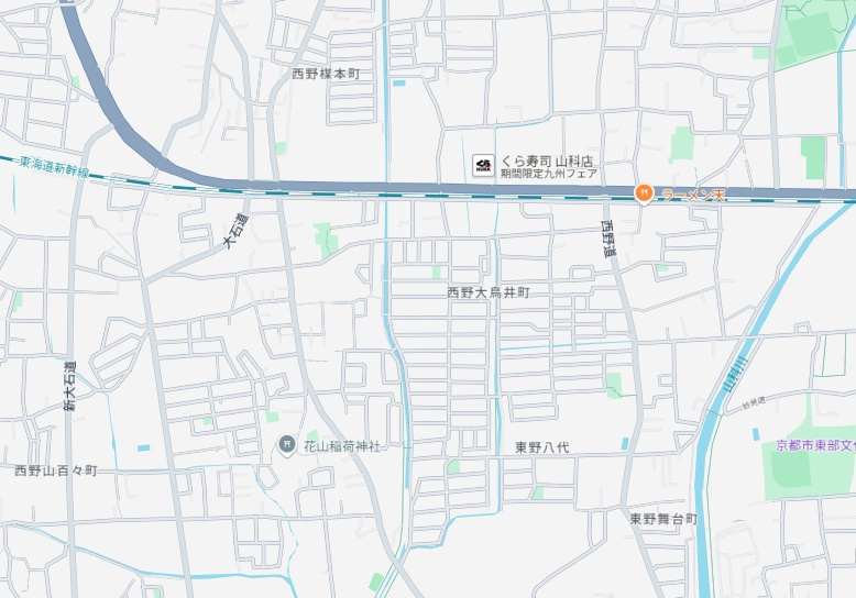 京都市山科区川田西浦町　第1期　新築一戸建ての地図