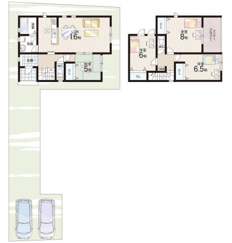 近江八幡市桜宮町　第1期　新築一戸建ての間取り|2号地