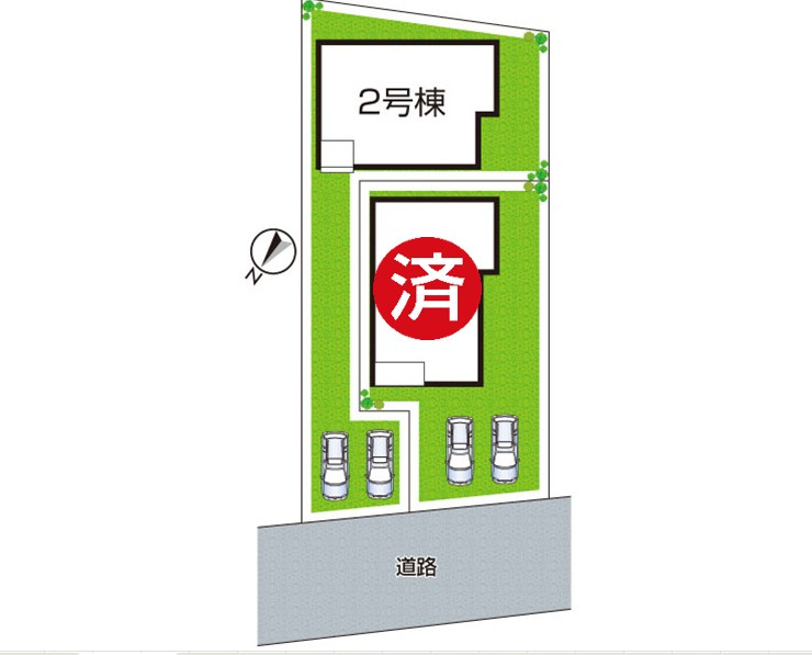 近江八幡市桜宮町　第1期　新築一戸建ての区画図|全2区画