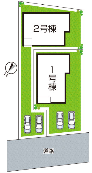 近江八幡市桜宮町　第1期　新築一戸建ての区画図|全2区画