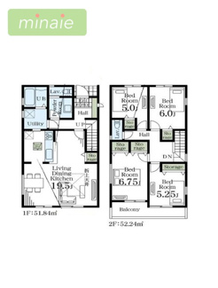 【間取り】 | リビング19帖　パントリーからキッチンへ　東菅野5　全4棟　4号棟