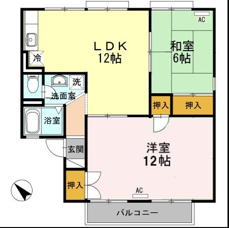セジュール兵藤の間取り