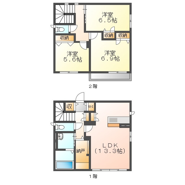 津島京町戸建ての間取り
