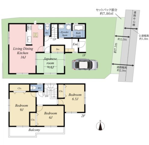 【間取り】 | 鶴見区横堤２丁目中古戸建 | 中古戸建て　4LDK　土地面積：110.83㎡(公簿）　建物面積：104.33㎡　東向き