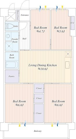 啓成ハイツ松江の間取り