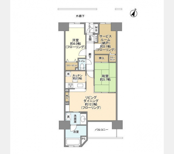 ベルドゥムール川口東の間取り