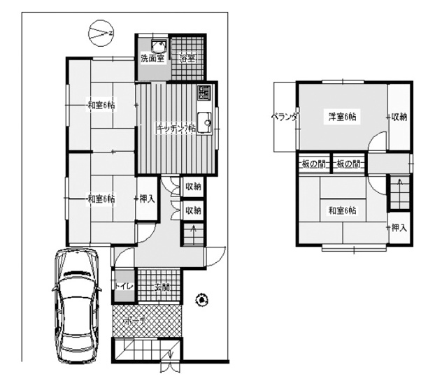 【間取り】 | 亀岡　北古世町二丁目　一戸建