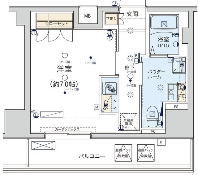 GENOVIA東日本橋駅前green veilの間取り|間取りです。