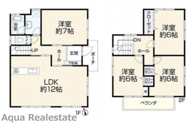 高松市香西東町　リノベ住宅の間取り
