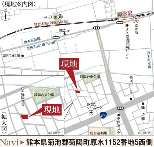 リーブルガーデン／菊陽町原水第三／２号棟の地図