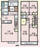 ハートフルタウン所沢市中新井３丁目　新築戸建　全２棟の間取り