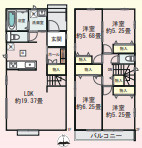 ハートフルタウン所沢市中新井３丁目　新築戸建　全２棟の間取り